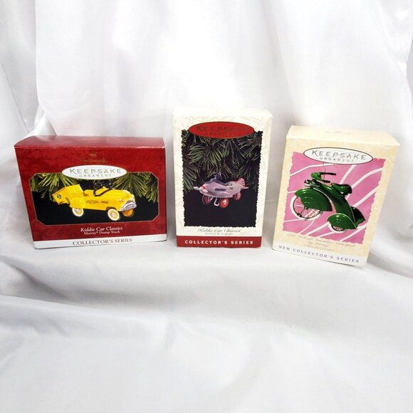 VTG Hallmark Keepsake Ornaments Lot Of 8 Vintage Die Cast Vehicles & Airplanes - Picture 5 of 8
